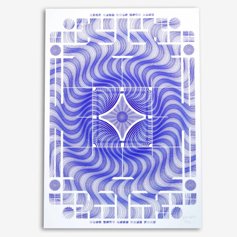 Guilloché Mosaïque Bleu