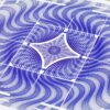 Generative mechanical drawing “Guilloché Mosaïque Bleu” inspired by Swiss guilloché decoration, by Jérôme Gautier