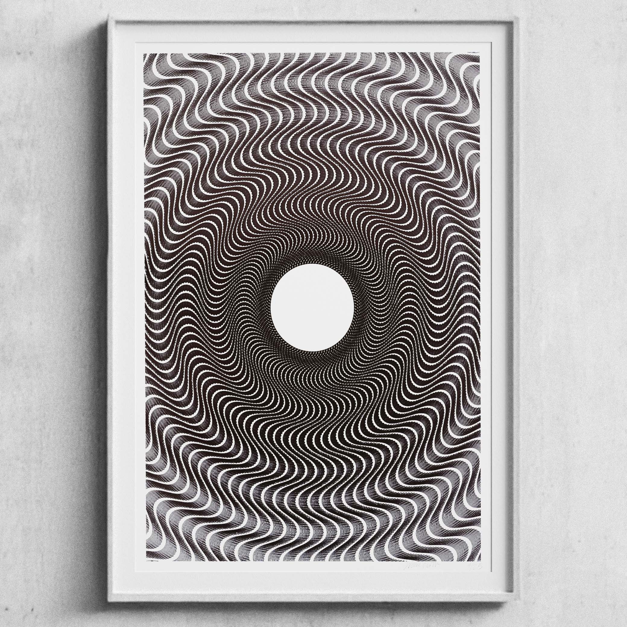 “Guilloché Faible Amplitude Noir” mechanical drawing with subtle guilloché patterns in black.