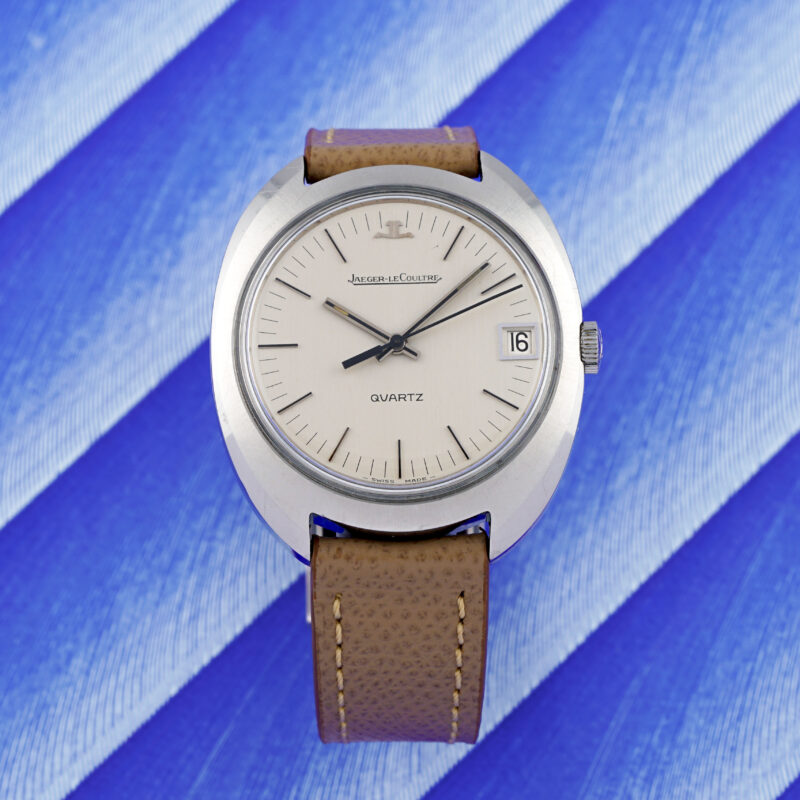 Jaeger-LeCoultre Quartz Ref. 23304-42 Calibre 353 1970s vintage stainless steel watch with silver dial and tritium hands