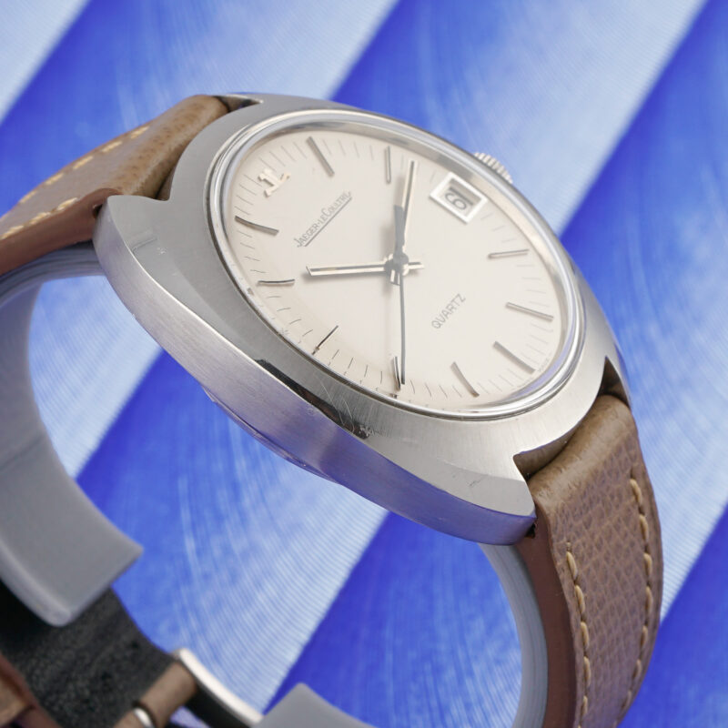Jaeger-LeCoultre Quartz Ref. 23304-42 Calibre 353 1970s vintage stainless steel watch with silver dial and tritium hands
