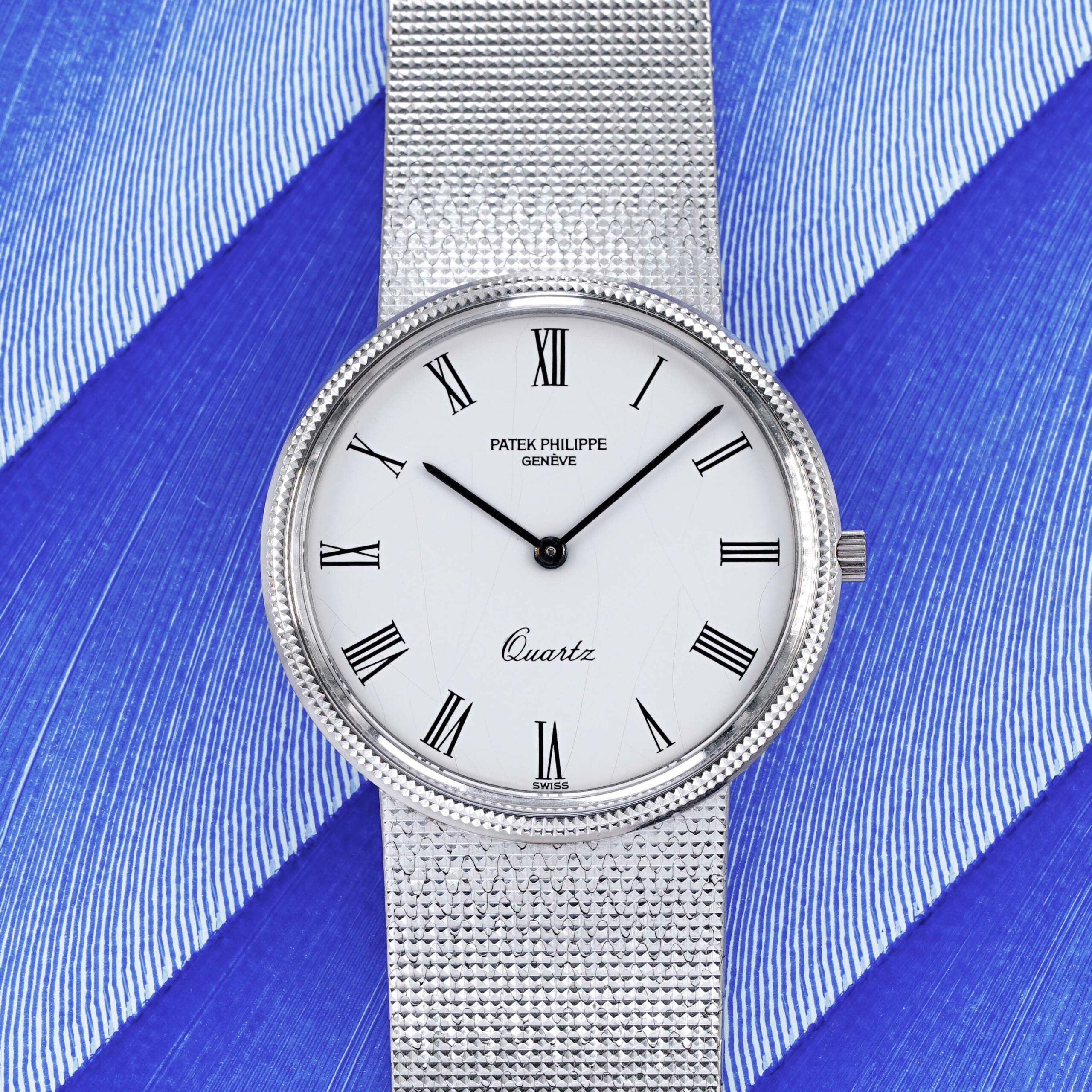 Patek Philippe Calatrava Ref. 3744 Clou de Paris 18k WG Box, Papers & invoice