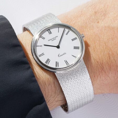 Patek Philippe Calatrava “Clous de Paris” Quartz Ref. 3744 circa 1980 B&P + Invoice