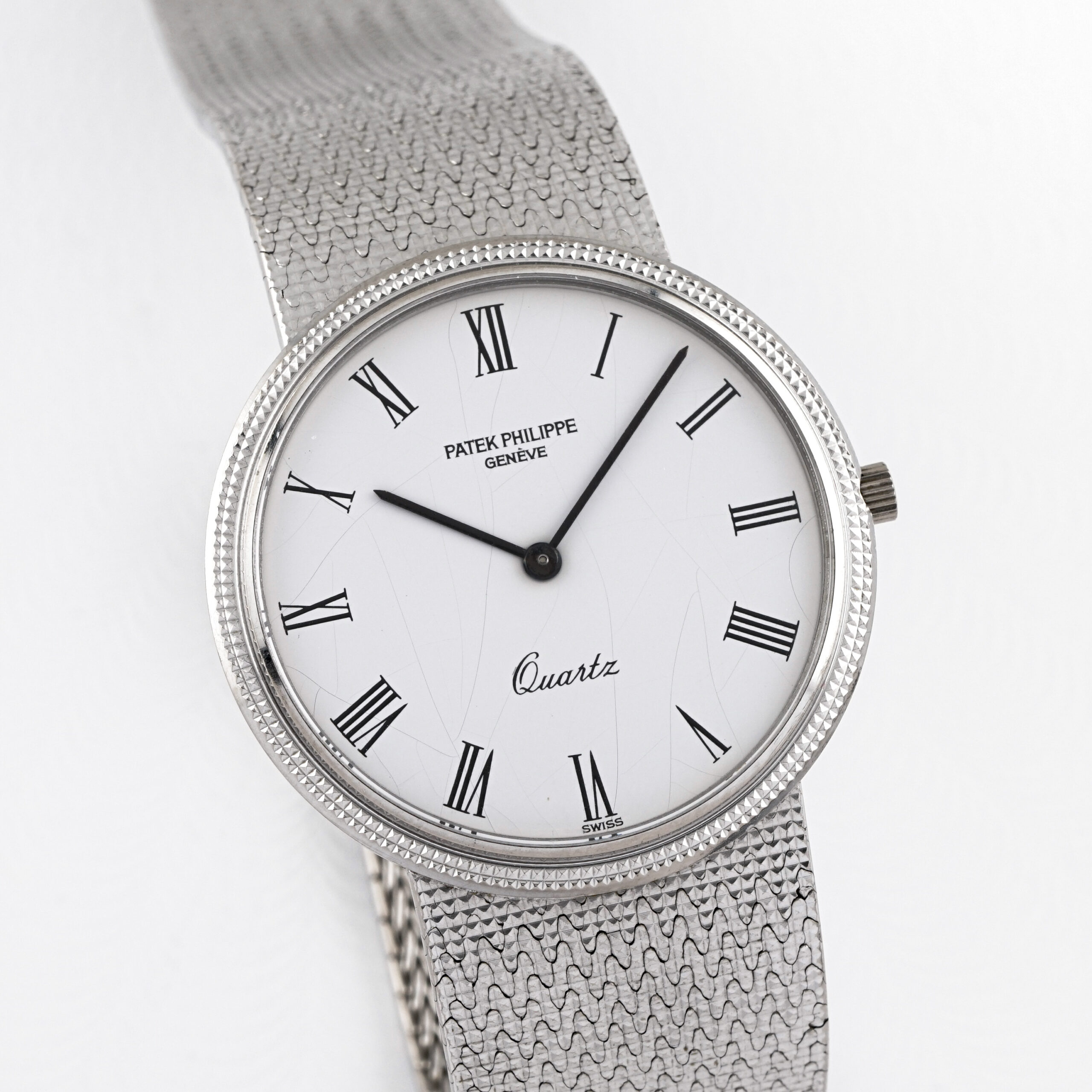 Patek Philippe Calatrava Ref. 3744 Clou de Paris 18k WG Box, Papers & invoice