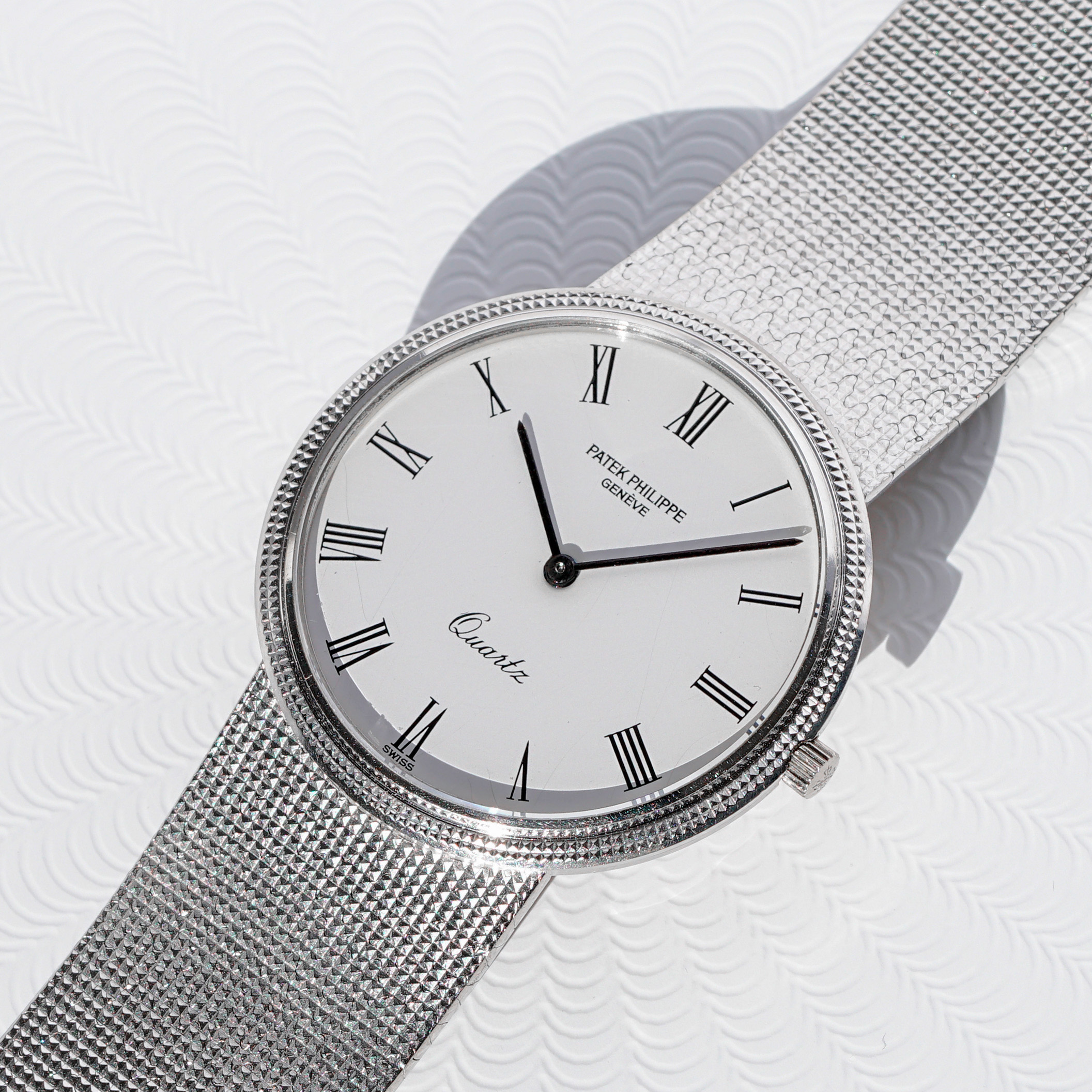 Patek Philippe Calatrava Ref. 3744 Clou de Paris 18k WG Box, Papers & invoice