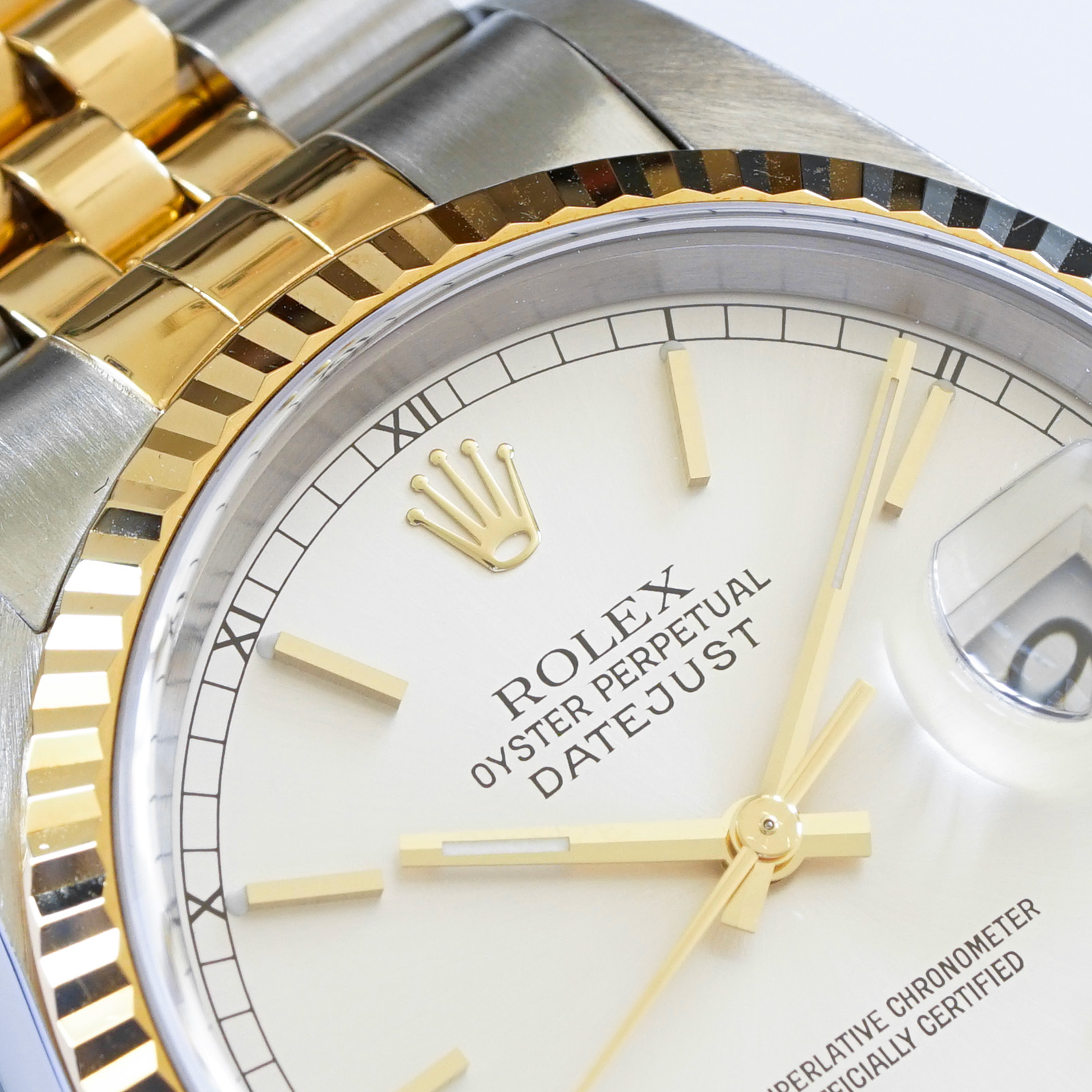 Rolex Datejust Ref. 16233 silver dial from 2002 Stickered with box and papers
