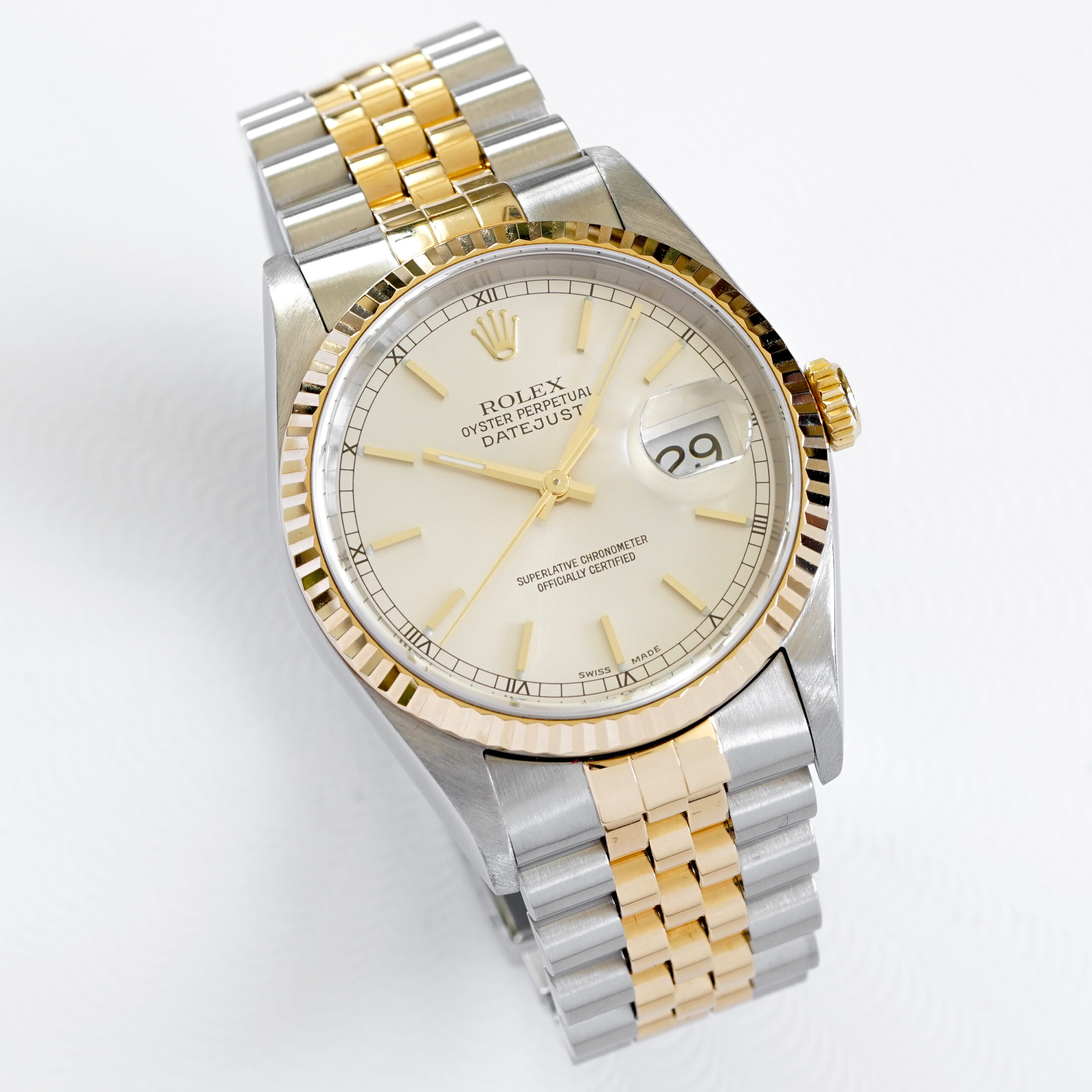 Rolex Datejust Ref. 16233 silver dial from 2002 Stickered with box and papers