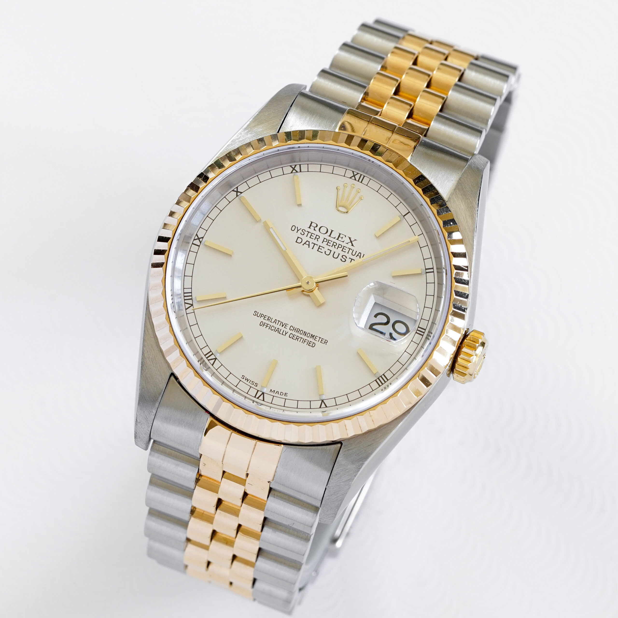 Rolex Datejust Ref. 16233 silver dial from 2002 Stickered with box and papers