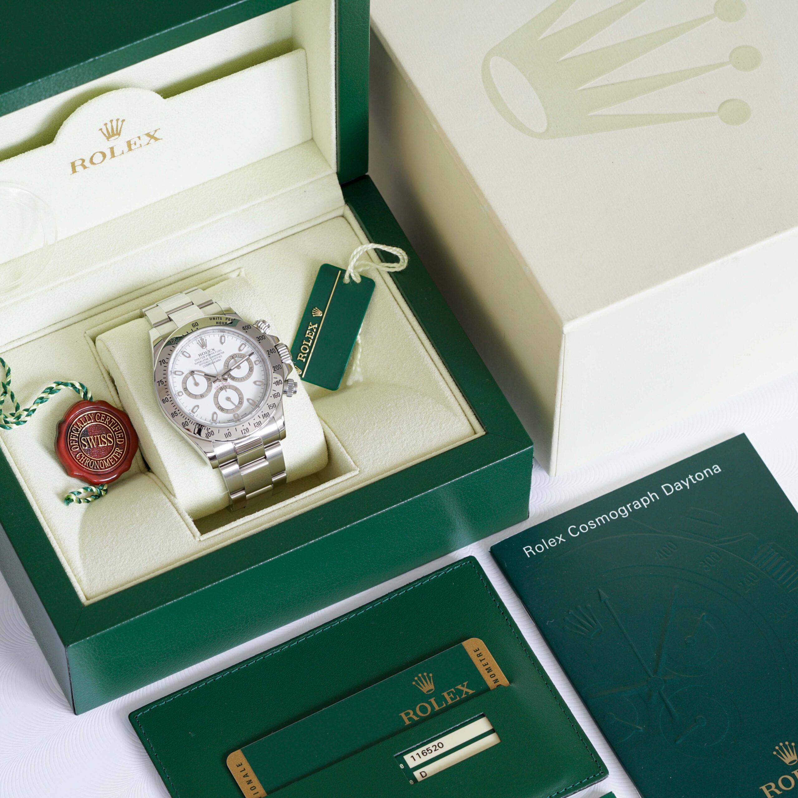 Rolex Daytona Ref. 116520 White APH Dial Full Set