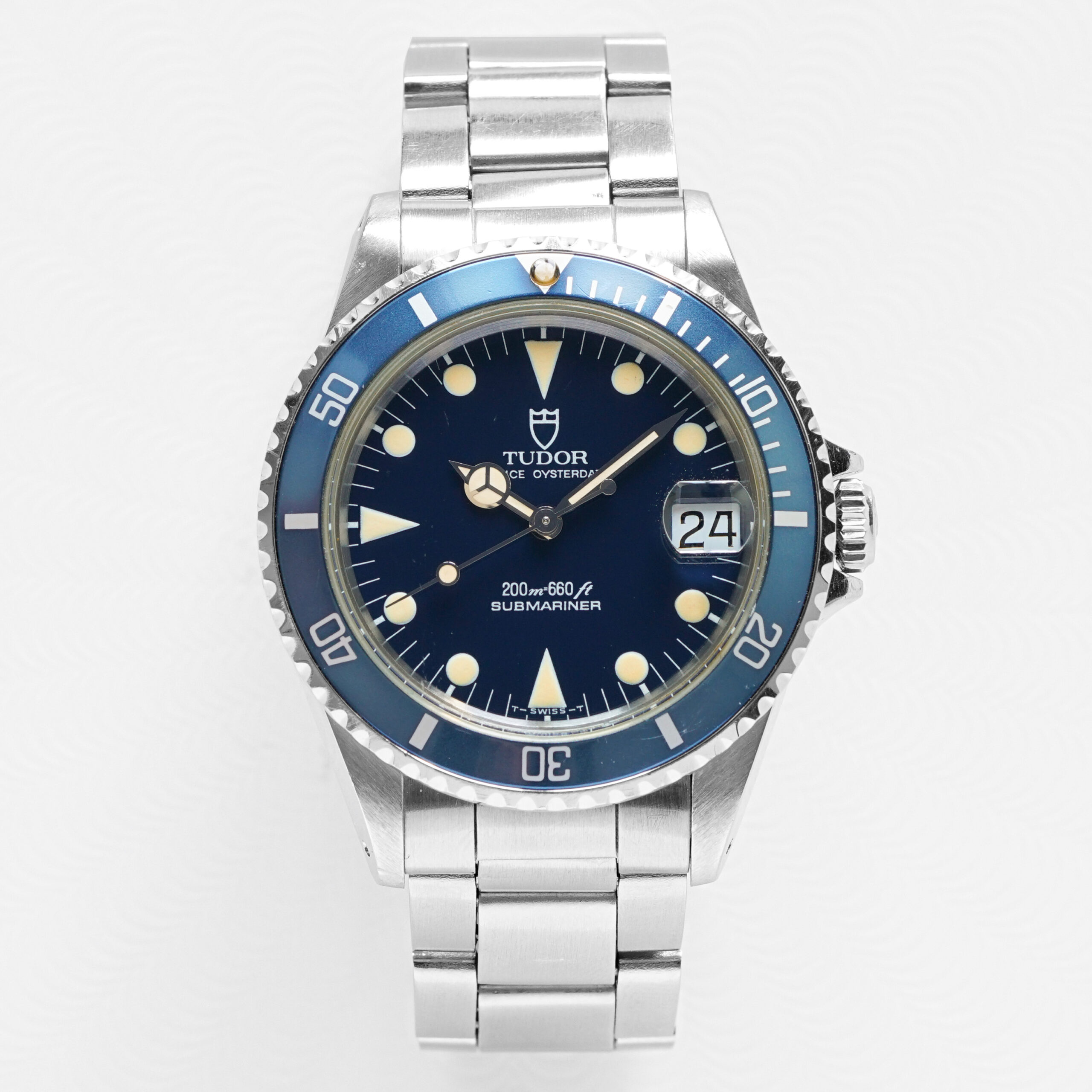 Tudor Submariner Ref. 75090 Mid-size blue faded bezel with papers from 1992