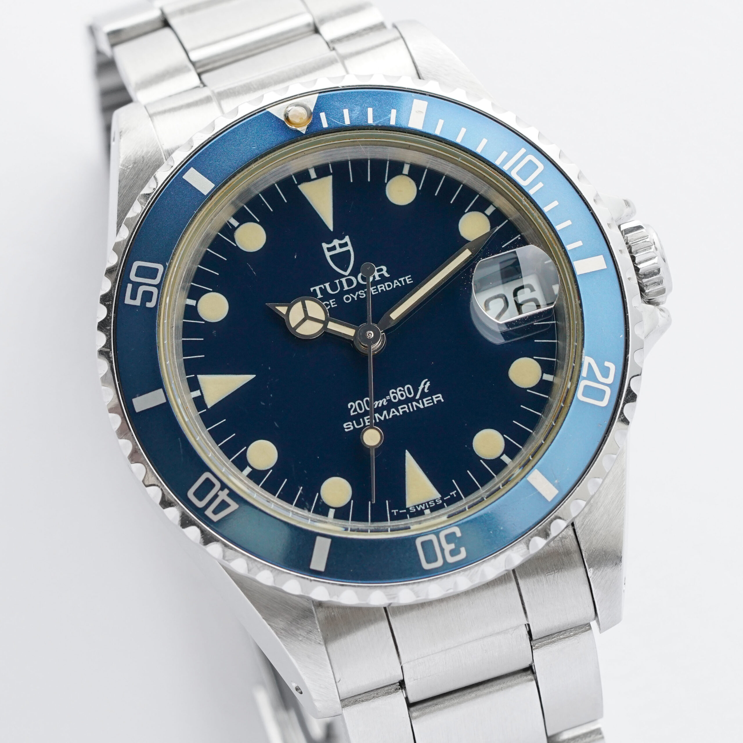 Tudor Submariner Ref. 75090 Mid-size blue faded bezel with papers from 1992